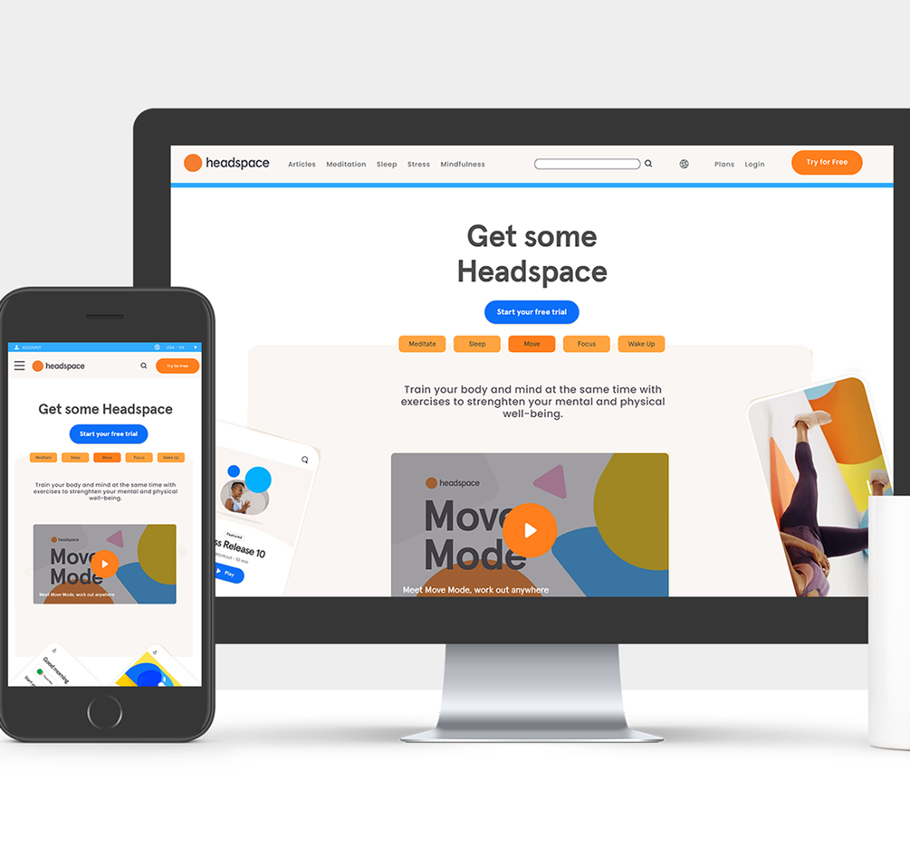 Headspace Design UI/UX made by Design in Art