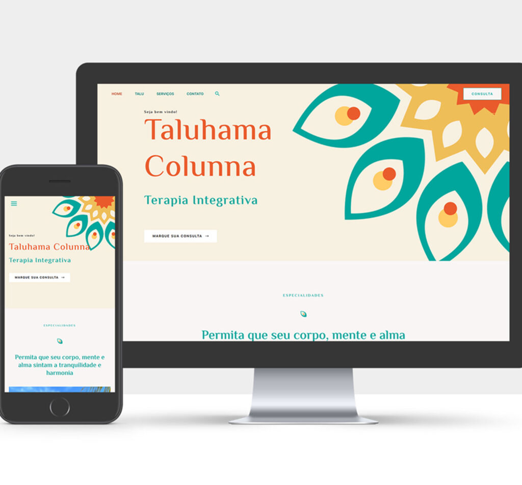 Desktop mockup of the Taluhama website designed by Design in Art