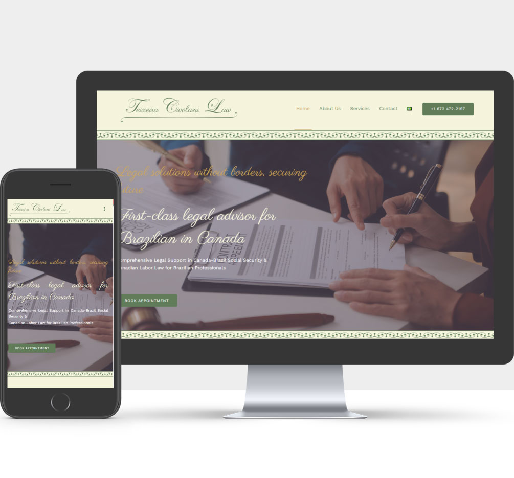 Desktop mockup of the TCL website designed by Design in Art