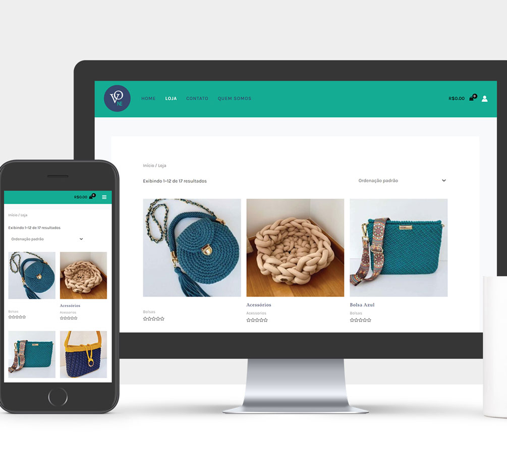 Desktop mockup of the Vovone website designed by Design in Art
