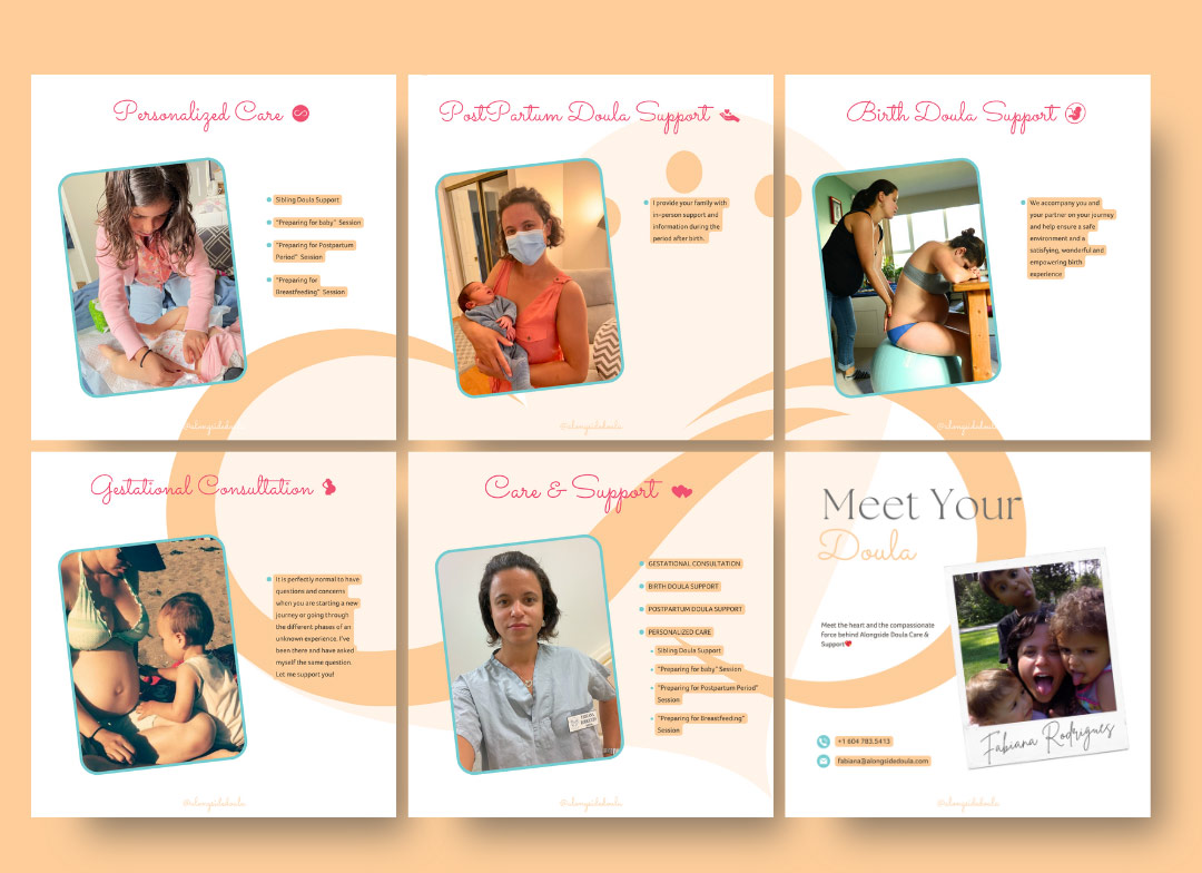 Instagram social media post designed for Alongside Doula, created by Design in Art